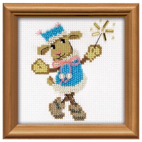 фото 1460 набор для вышивания бисером riolis 'овечка снегурочка', 10*10 см риолис
