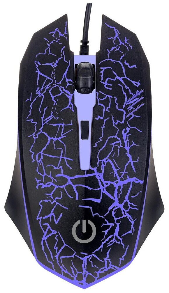 Мышь проводная Perfeo Grid USBDPI 800-16004 кнопки черно-синяя