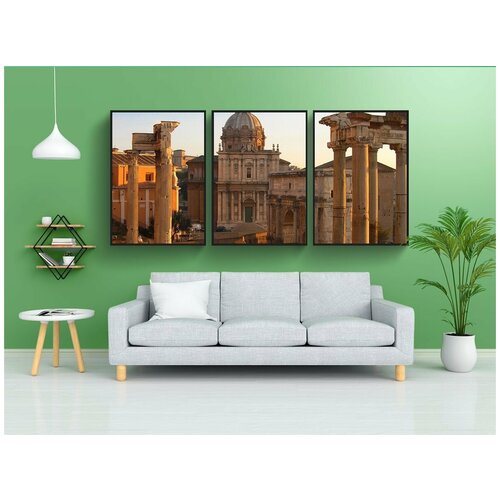 фото Набор модулных постеров для интерьера "форум, рим, археологический" 60x90 см. в тубусе, без рамки lotsprints