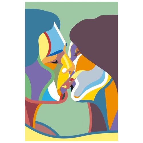 картина по номерам абстрактный поцелуй 40x50 см Картина по номерам «Абстрактный поцелуй», 40x60 см, Живопись по Номерам