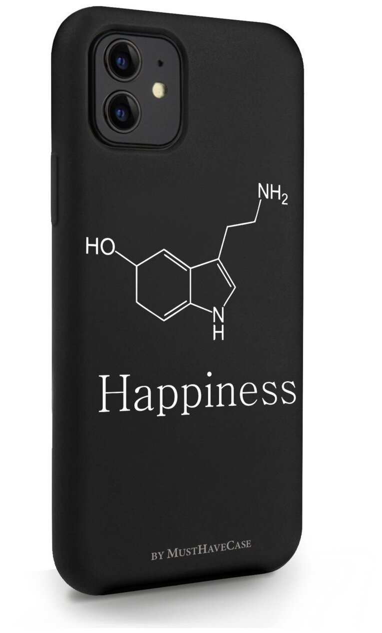 Черный силиконовый чехол MustHaveCase для iPhone 11 Молекула счастья для Айфон 11 Противоударный