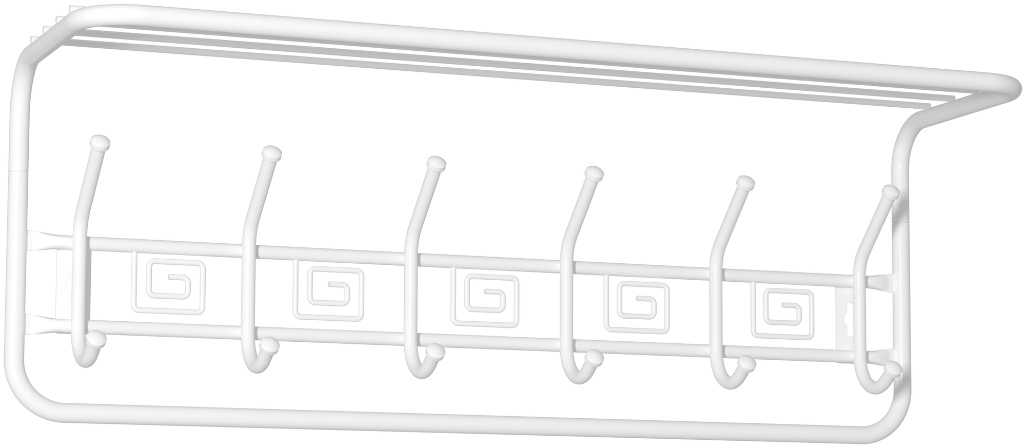 Вешалка с полкой АЖУР-80 (73*22*26,5см), 6 крючков, цвет- Белый. ВСПА203Б. - фотография № 1
