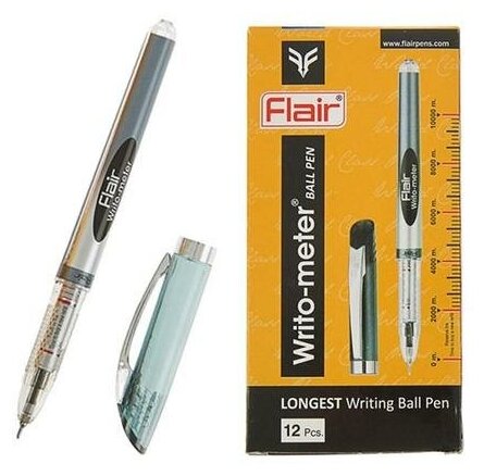 Ручка шариковая Flair Writo-Meter узел-игла 0.6мм (пишет 10 км) черная F-743 2473938