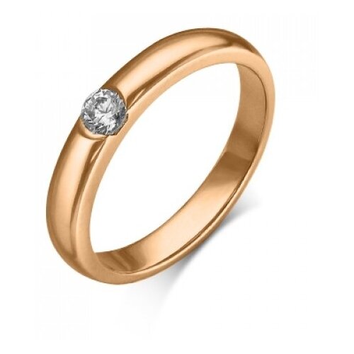 PLATINA jewelry Обручальное кольцо из красного золота с бриллиантом 01-1263-00-101-1110-30, размер 15