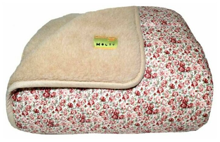 Одеяло теплое из шерсти Холти Классика "Цветочек" (красный) 140*205 - фотография № 13