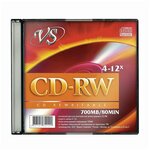 Диск CD-RW, VS, 700 Mb, 4-12 x Slim Case, 1 штука, VSCDRWSL01 - изображение