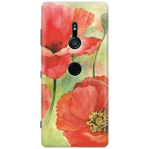 фото Re:pa накладка transparent для sony xperia xz3 с принтом "алые маки"