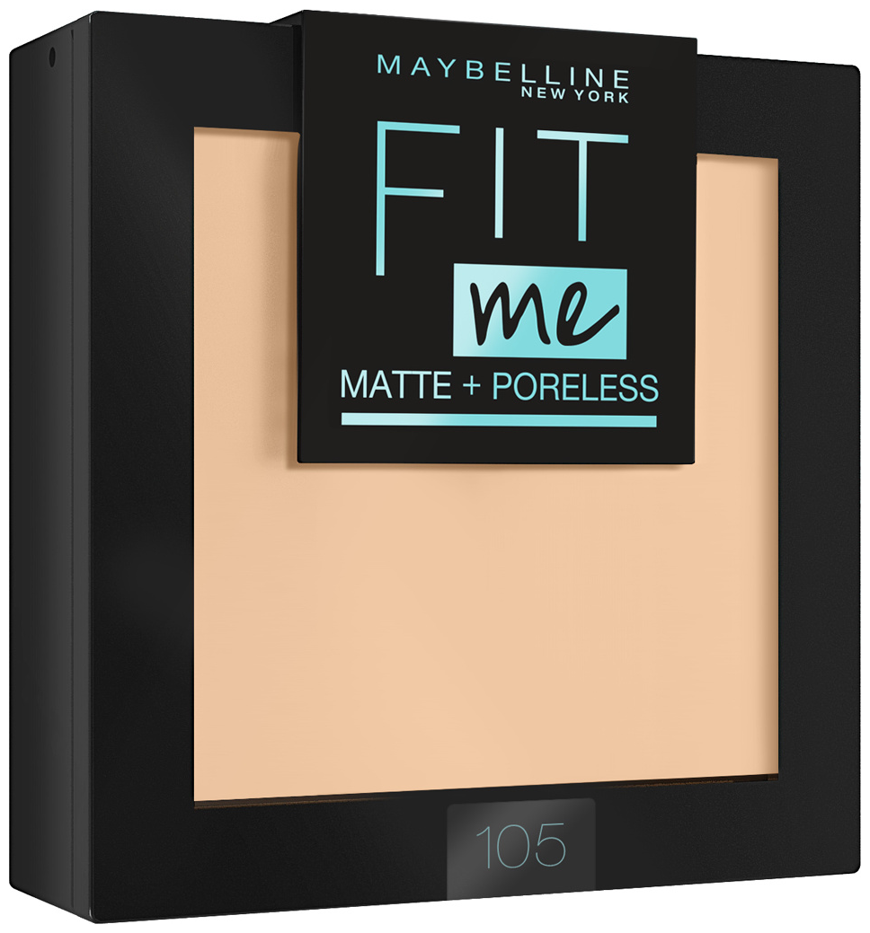 Maybelline New York Fit Me пудра компактная матирующая скрывающая поры 105 натурально-бежевый