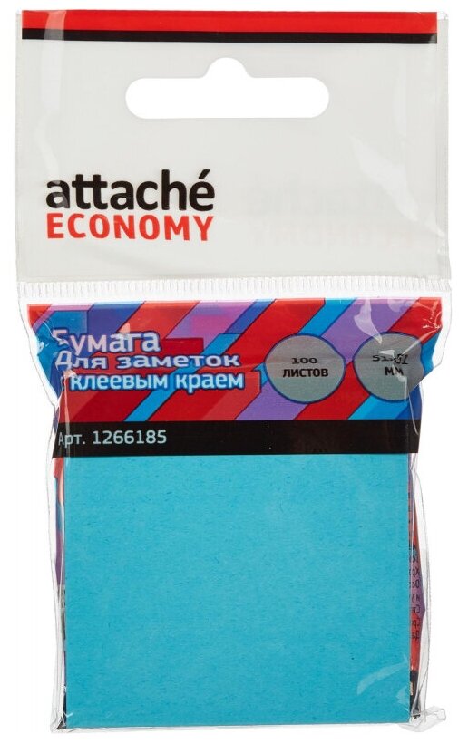 Стикеры Attache Economy с клеев. краем 51x51мм 100 листов неоновый синий