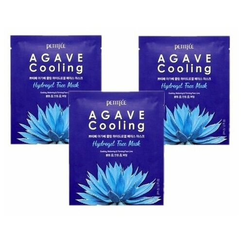 фото Гидрогелевая маска с агавой petitfee agave cooling hydrogel face mask, 3 шт