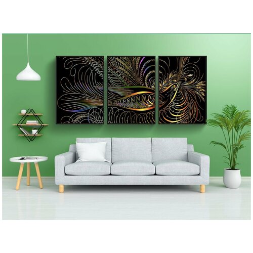 фото Набор модулных постеров для интерьера "птицы, процветать, декоративный" 60x90 см. в тубусе, без рамки lotsprints