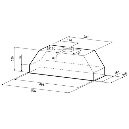 Вытяжка полновстраиваемая KRONA Runa 600 PB черный 860000₽
