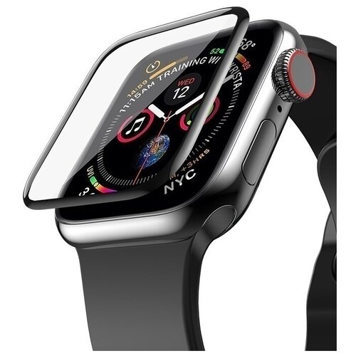 Защитная пленка полное покрытие 3D на Apple Watch Series 7 - 41 мм, черная рамка