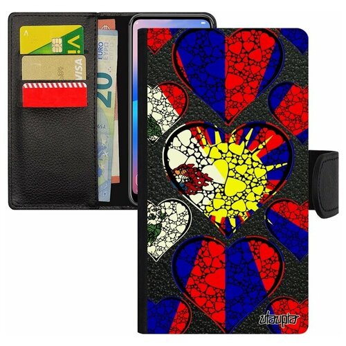 фото Чехол книжка для телефона xiaomi mi 8 lite, "флаг тибета с сердцем" любовь страна utaupia