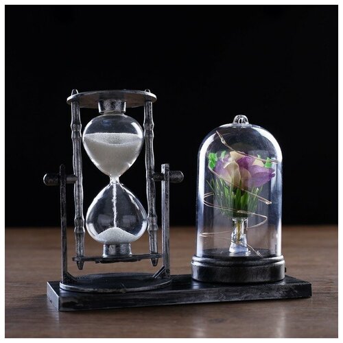 фото Часы песочные "роза", с подсветкой, 15х9х14 см микс newstory