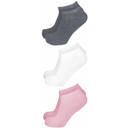 Носки Tuosite, 3 пары, размер 38-40, серый, розовый, белый носки tuosite 3 пары размер 30 32 серый белый