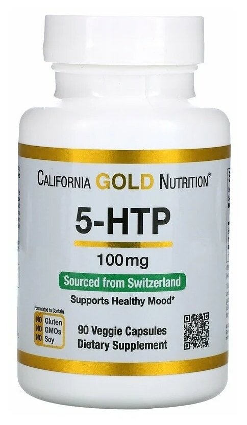 Капсулы California Gold Nutrition 5-HTP 100 мг, 100 мг, 90 шт.