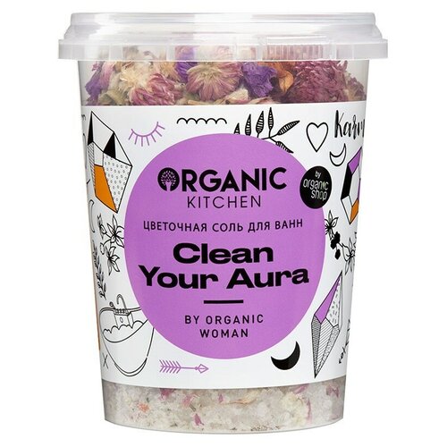 Цветочная соль для ванн Clean your aura by Organic Woman Organic Kitchen 410 г