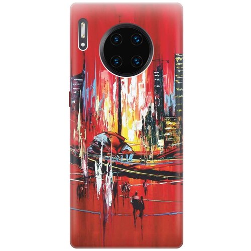 фото Gosso ультратонкий силиконовый чехол-накладка для huawei mate 30 pro с принтом "акварельный город"
