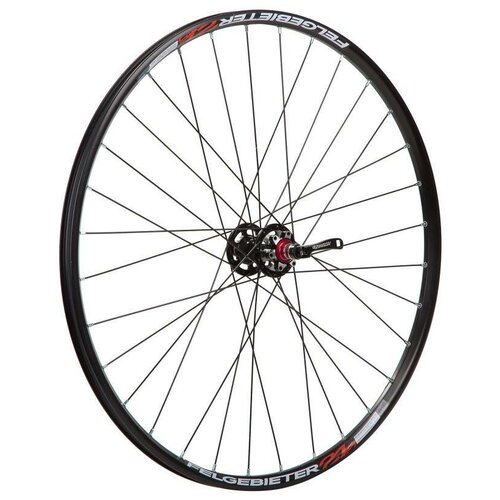 фото Колесо 27,5" переднее 32 спицы двойной обод (колесо 27,5" перед.двойной .обод под disc 6 болт 32 отв, втулка kt-me6f аллюм 7075, экс-к, экс-к) felgebieter