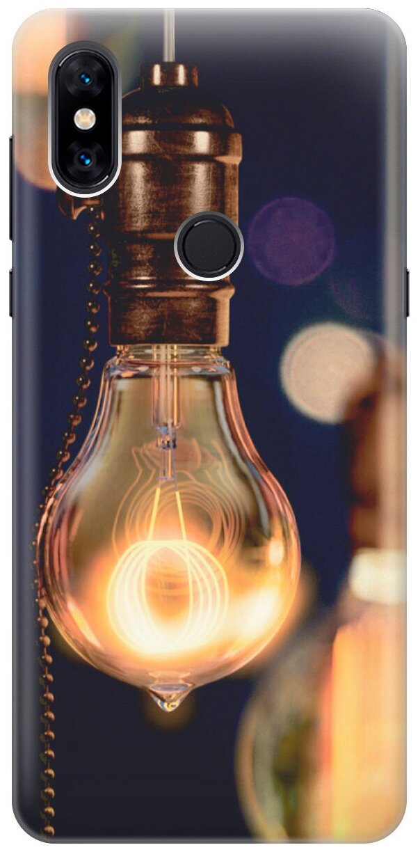 Силиконовый чехол на Xiaomi Mi Mix 3 / Сяоми Ми Микс 3 с эффектом блеска "Ретро-лампа"