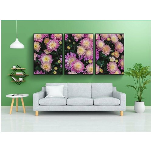 фото Набор модулных постеров для интерьера "цветы, розовый, мамы" 60x90 см. в тубусе, без рамки lotsprints