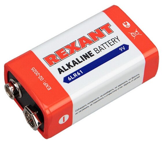 Батарейка крона - Rexant 6LR61 9V 600 mAh 30-1061 (1 штука)