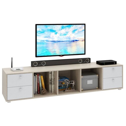 ТВ Тумба МФ Мастер Прайм-51-8 подвесная/напольная дуб сонома/белый