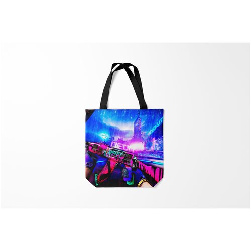 фото Сумка-шоппер / 40х40 см / геймерам / counter strike cs go неоновая революция burnettie