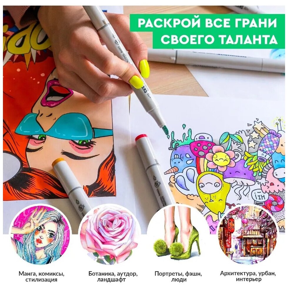 Набор маркеров Sketchmarker Universal set 24 шт - фото №10