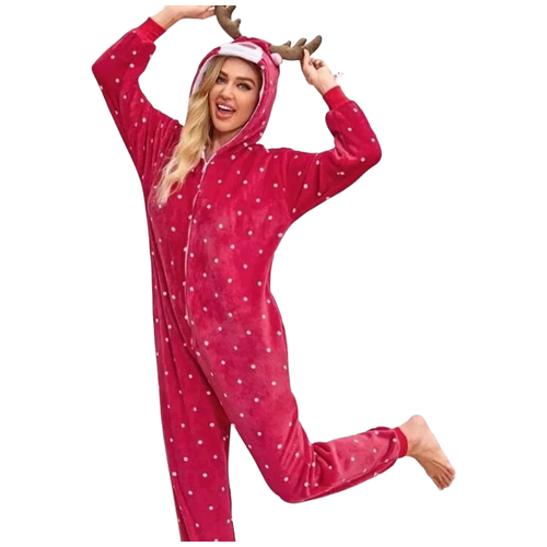 Кигуруми пижама Олень рождественский размер 110 на рост 105-115 см/ Костюм новогодний Олененок