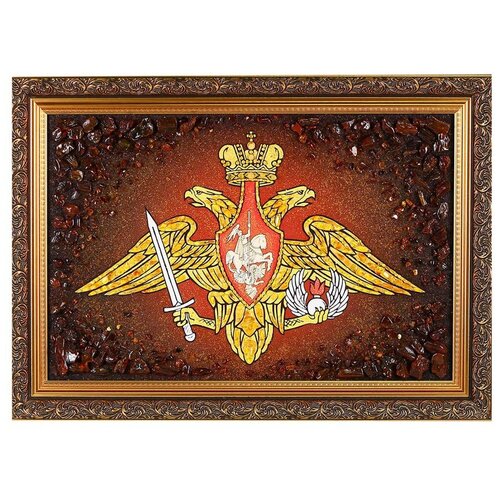 Картина «Средняя эмблема ВДВ России» с балтийским янтарем