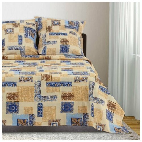 Постельное бельё 1,5 сп, Samy «Арабески», цвет бежевый, 147х215 см, 150х210 см, 70х70 см — 2 шт