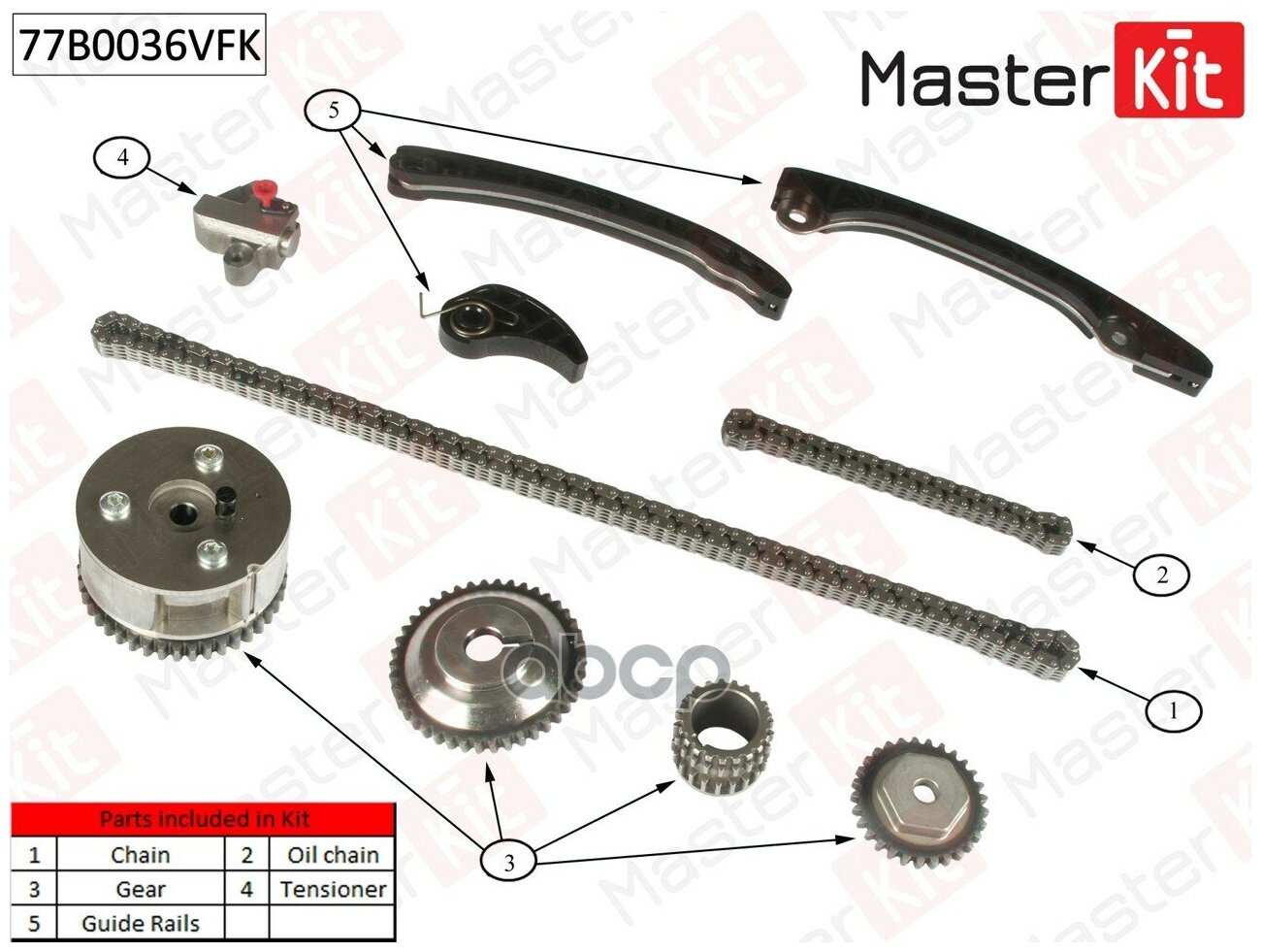 MASTERKIT 77B0036VFK Комплект цепи ГРМ