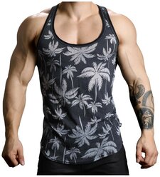 Майка - безрукавка "Palm Burnout Tank" / Andrew Christian / Серый / Размер XL