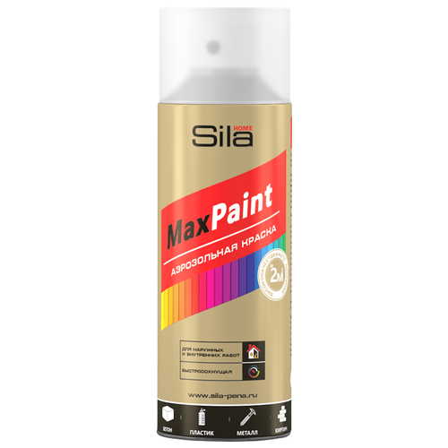 Sila HOME Max Paint, краска аэрозольная, универс., белый матовый RAL9003, 520мл SILP_9003