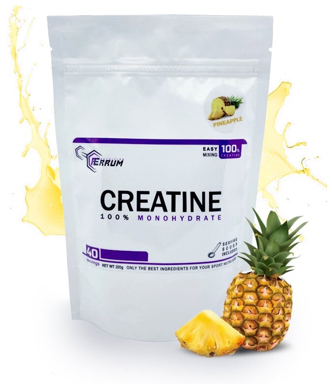 Креатин Моногидрат (Creatine Monohydrate) Ferrum Nutrition / Ананас, 200г (40 порций)