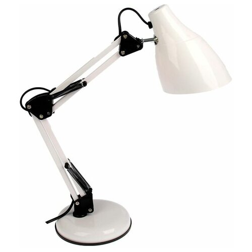 RISALUX Лампа настольная Е27 60 Вт "Валли" белая шарнирная 43х21х14,5 см