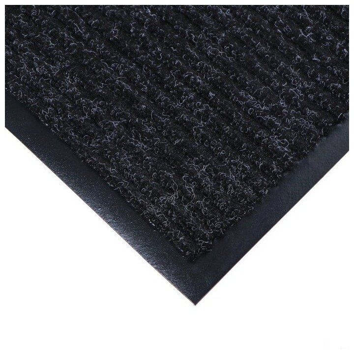 Коврик придверный влаговпитывающий, ребристый, "Стандарт", 50х80 см, цвет чёрный - фотография № 5