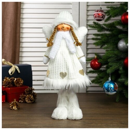 Кукла интерьерная Ангел-девочка в белом платье с сердечками 50 см 2315161 . фигурка сима ленд ангел