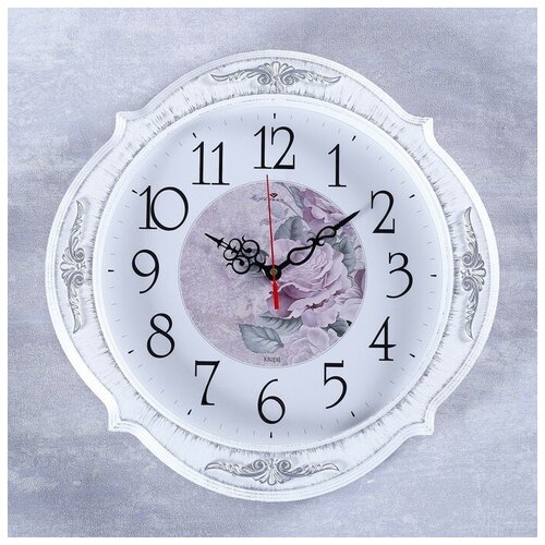 фото Часы настенные, серия: классика, "баконг", белое серебро, 40х40 см qwen