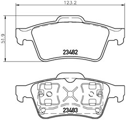 Дисковые тормозные колодки задние Mintex MDB2281 для Nissan, Renault (4 шт.)