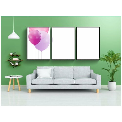фото Набор модулных постеров для интерьера "надувные шарики, празднование, день рождения" 60x90 см. в тубусе, без рамки lotsprints