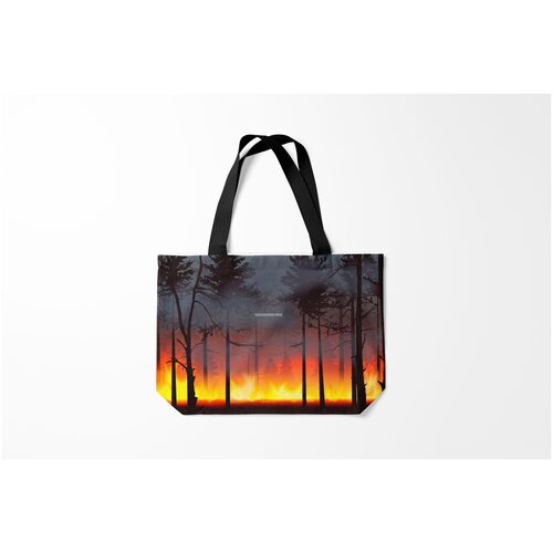 фото Сумка-шоппер / 46х35 см / популярные иллюстрации / природа берегите лес burnettie