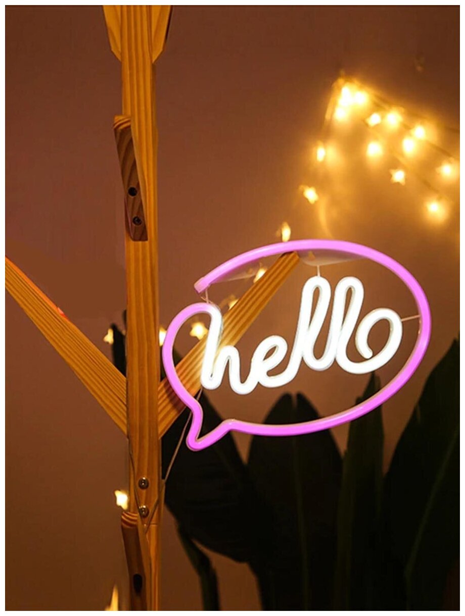 Неоновый LED светильник "HELLO привет" - фотография № 2