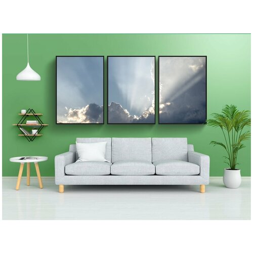 фото Набор модулных постеров для интерьера "небо, облака, солнце" 60x90 см. в тубусе, без рамки lotsprints