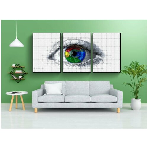 фото Набор модулных постеров для интерьера "глаз, google, деталь" 60x90 см. в тубусе, без рамки lotsprints