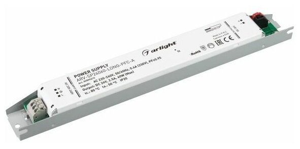 025594(1) Блок питания ARV-SP24060-LONG-PFC-A (24V, 2.5A, 60W) (Arlight, IP20 Металл, 5 лет)