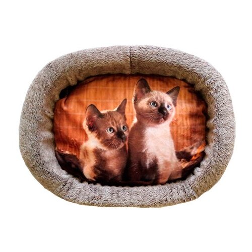 Лежак для кошек PerseiLine Дизайн № 3 принт 20 овальный 49 х 33 х 16 см (1 шт)