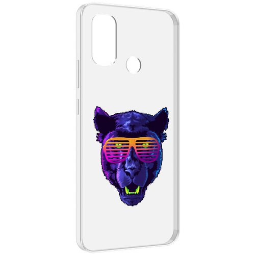 Чехол MyPads фиолетовая пума в очках для UleFone Note 10P / Note 10 задняя-панель-накладка-бампер